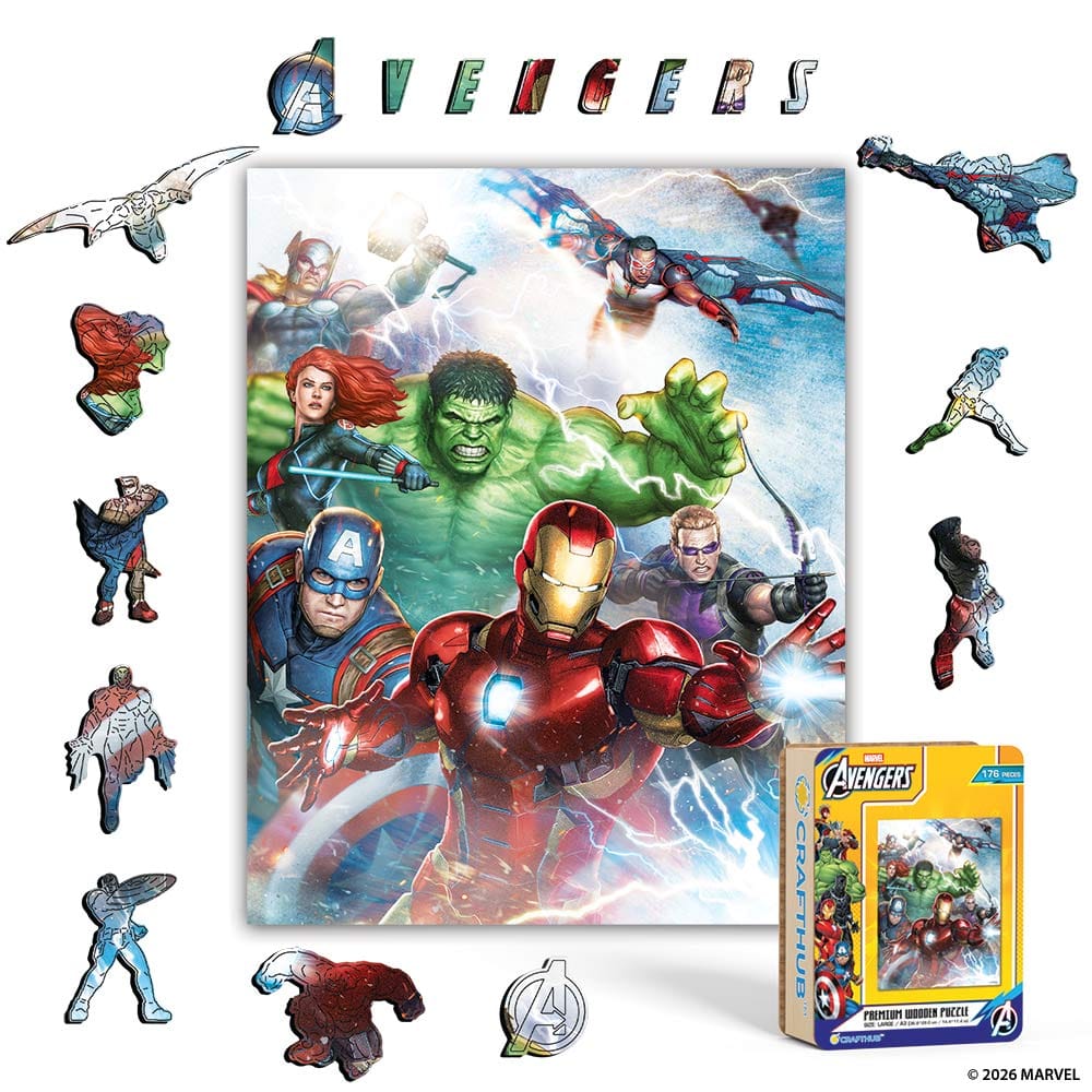 Wooden Jigsaw Puzzles A4 + Wooden Gift Box The Avengers – Wooden Jigsaw Puzzle