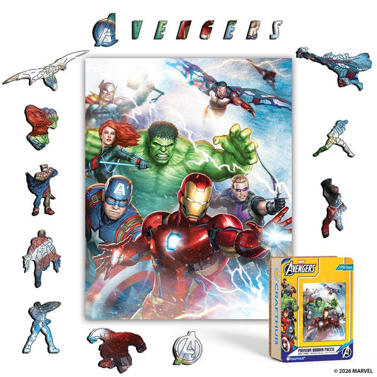 Wooden Jigsaw Puzzles A4 + Wooden Gift Box The Avengers – Wooden Jigsaw Puzzle