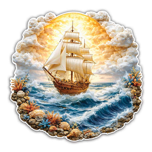 Wooden Jigsaw Puzzles Sunset Ship - Jigsaw Puzzle