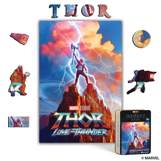 Wooden Jigsaw Puzzles A4 + Wooden Gift Box Thor: Love and Thunder – Wooden Jigsaw Puzzle