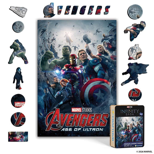 Wooden Jigsaw Puzzles A4 + Wooden Gift Box Avengers: Age of Ultron – Wooden Jigsaw Puzzle
