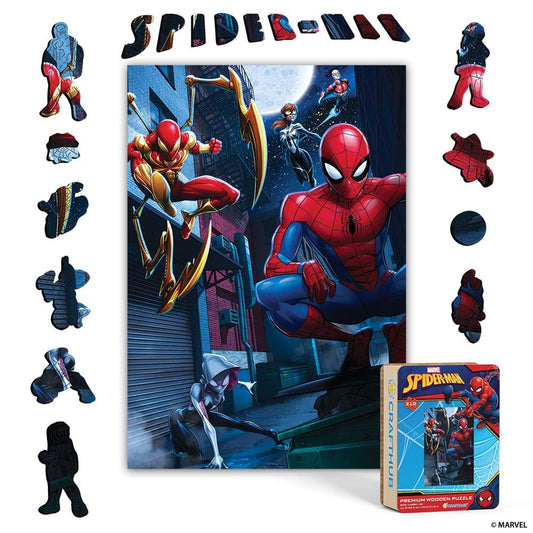 Wooden Jigsaw Puzzles A4 + Wooden Gift Box Team Spidey – Wooden Jigsaw Puzzle