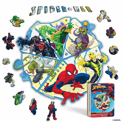 Wooden Jigsaw Puzzles A4 + Wooden Gift Box Spider-Man vs Villains – Wooden Jigsaw Puzzle