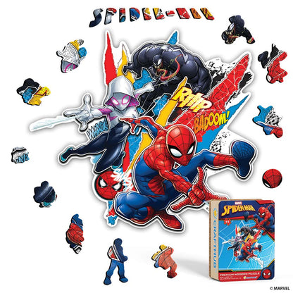 Wooden Jigsaw Puzzles A4 + Wooden Gift Box Spider-Man Showdown – Wooden Jigsaw Puzzle