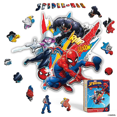 Wooden Jigsaw Puzzles A4 + Wooden Gift Box Spider-Man Showdown – Wooden Jigsaw Puzzle