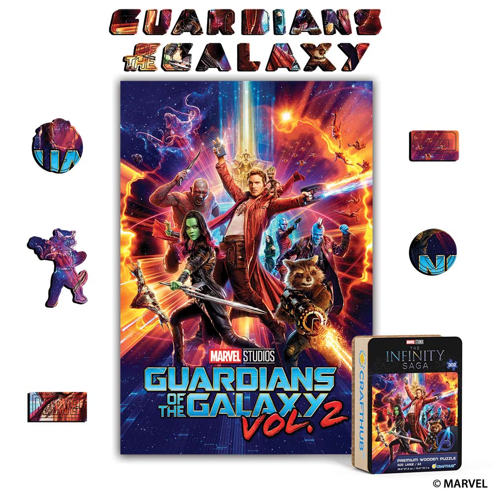 Wooden Jigsaw Puzzles A4 + Wooden Gift Box Guardians of the Galaxy Vol. 2 – Wooden Jigsaw Puzzle