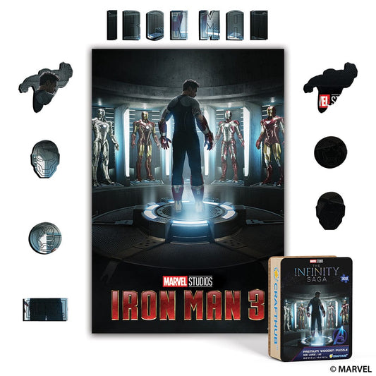 Wooden Jigsaw Puzzles A4 + Wooden Gift Box Iron Man 3 – Wooden Jigsaw Puzzle