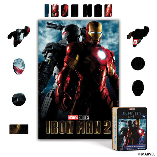 Wooden Jigsaw Puzzles A4 + Wooden Gift Box Iron Man & War Machine – Wooden Jigsaw Puzzle