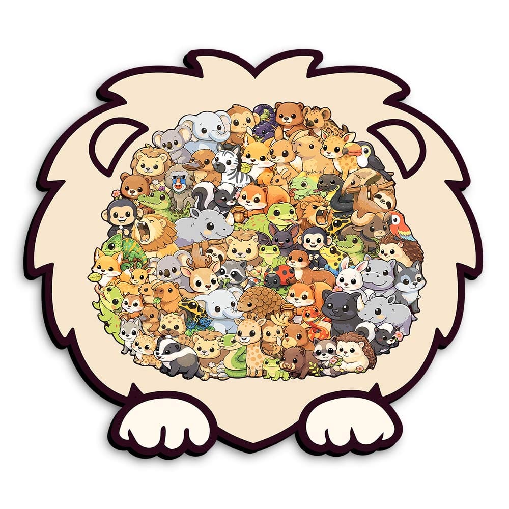 Animal Jigsaw Puzzle > Wooden Jigsaw Puzzle > Jigsaw Puzzle A3/Big With Frame Jungle Life - Wooden Jigsaw Puzzle