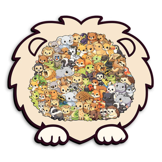 Animal Jigsaw Puzzle > Wooden Jigsaw Puzzle > Jigsaw Puzzle A3/Big With Frame Jungle Life - Wooden Jigsaw Puzzle