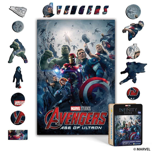 Wooden Jigsaw Puzzles A4 + Wooden Gift Box Avengers: Age of Ultron – Wooden Jigsaw Puzzle