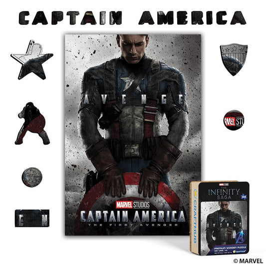 Wooden Jigsaw Puzzles A4 + Wooden Gift Box Captain America: The First Avenger – Wooden Jigsaw Puzzle