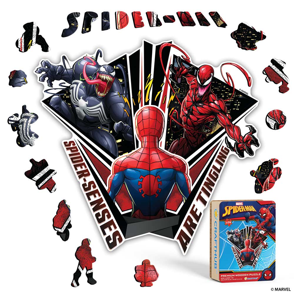 Wooden Jigsaw Puzzles A4 + Wooden Gift Box Spider-Man Faceoff – Wooden Jigsaw Puzzle