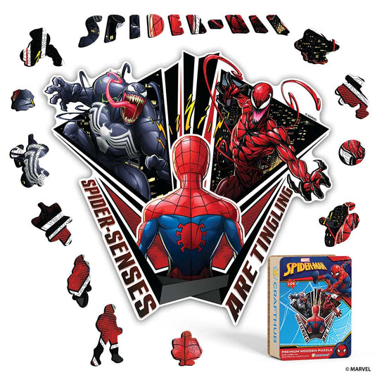 Wooden Jigsaw Puzzles A4 + Wooden Gift Box Spider-Man Faceoff – Wooden Jigsaw Puzzle