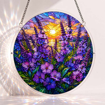 Acrylic Jigsaw Puzzle S - (7 inch) Violet Sunset - Acrylic Jigsaw Puzzle