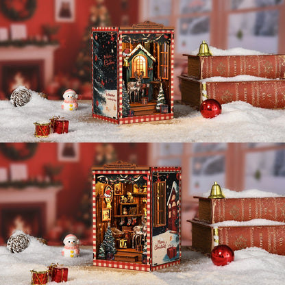 Book Nook Kits 161 Pieces | 17.5x12x10.5 cm (6.9"x4.7"x4.1") Christmas Snow Cabin - DIY Book Nook Kit