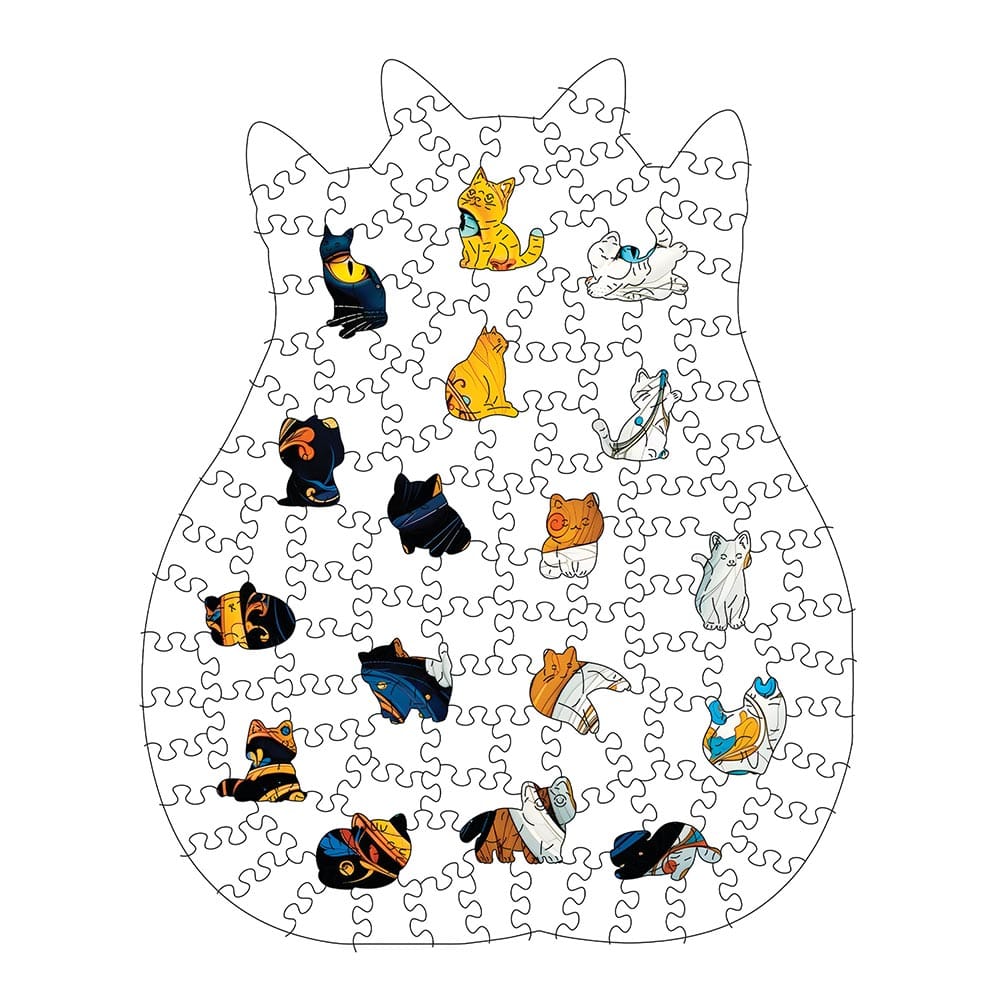 Wooden Jigsaw Puzzles Three Cats - Jigsaw Puzzle