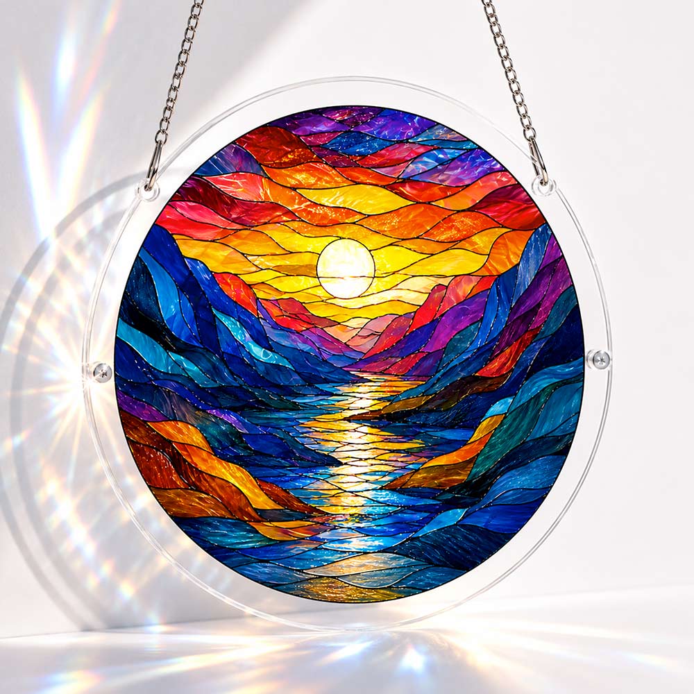 Acrylic Jigsaw Puzzle S - (7 inch) Sunset River - Acrylic Jigsaw Puzzle