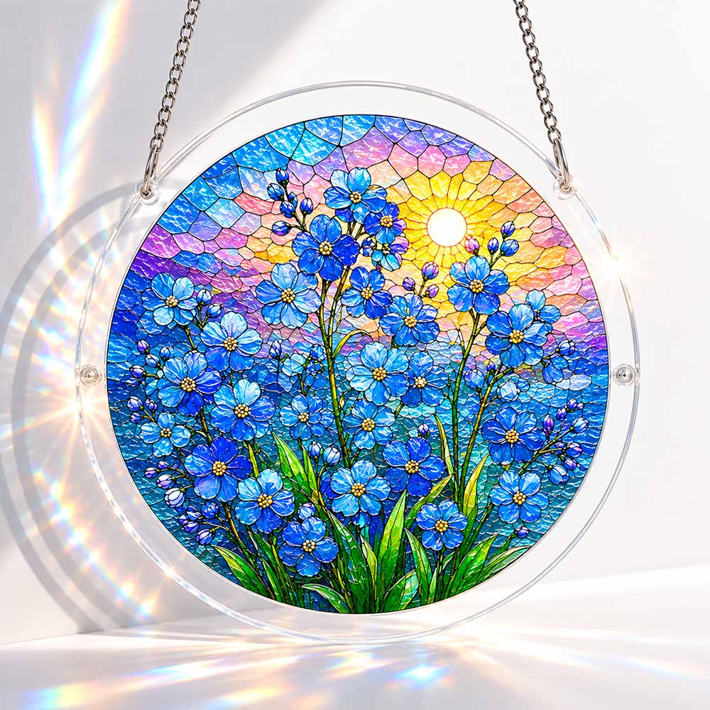 Acrylic Jigsaw Puzzle S - (7 inch) Blue Blossoms - Acrylic Jigsaw Puzzle