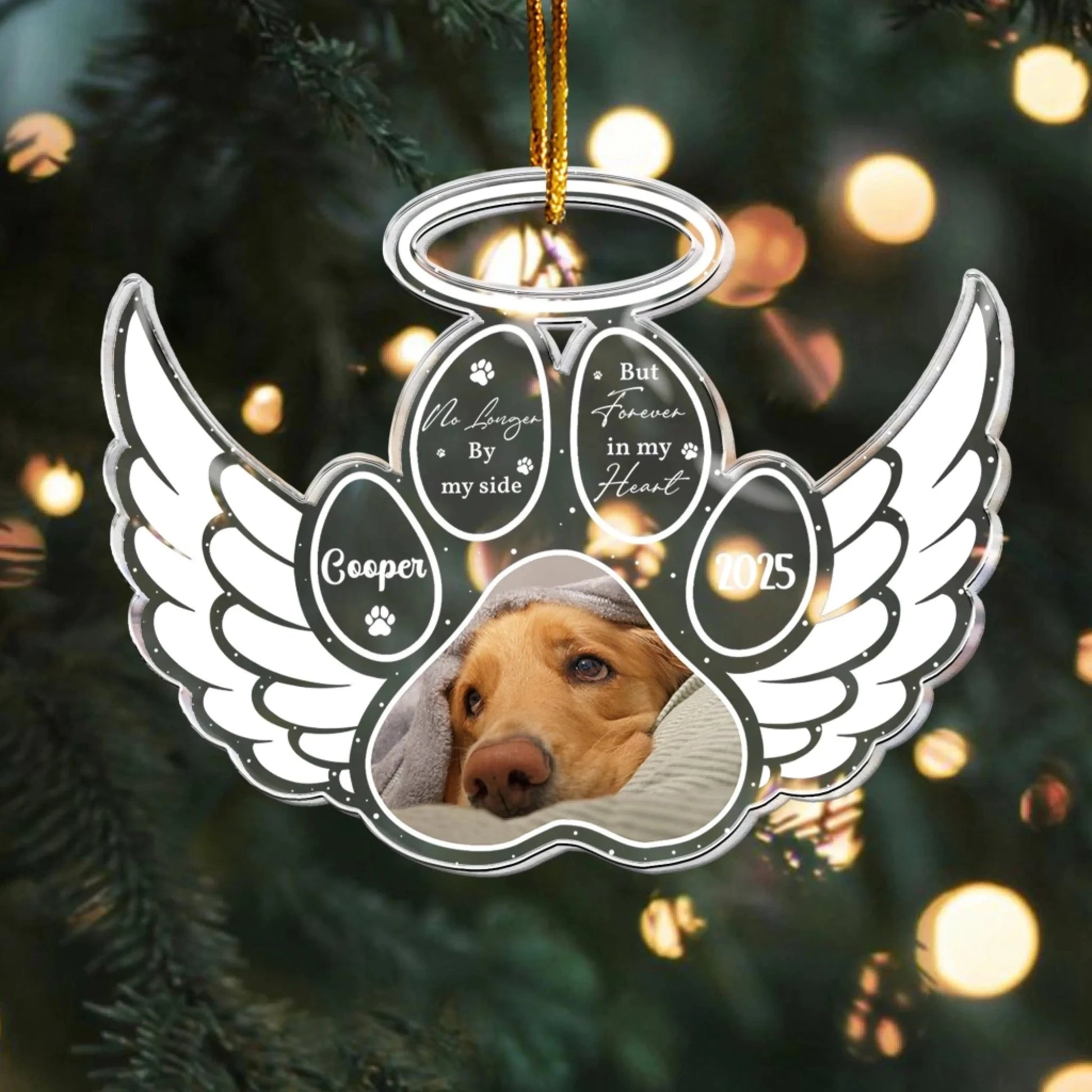 Personalized Ornaments No Longer By My Side But Forever In My Heart - Personalized Acrylic Photo Ornament