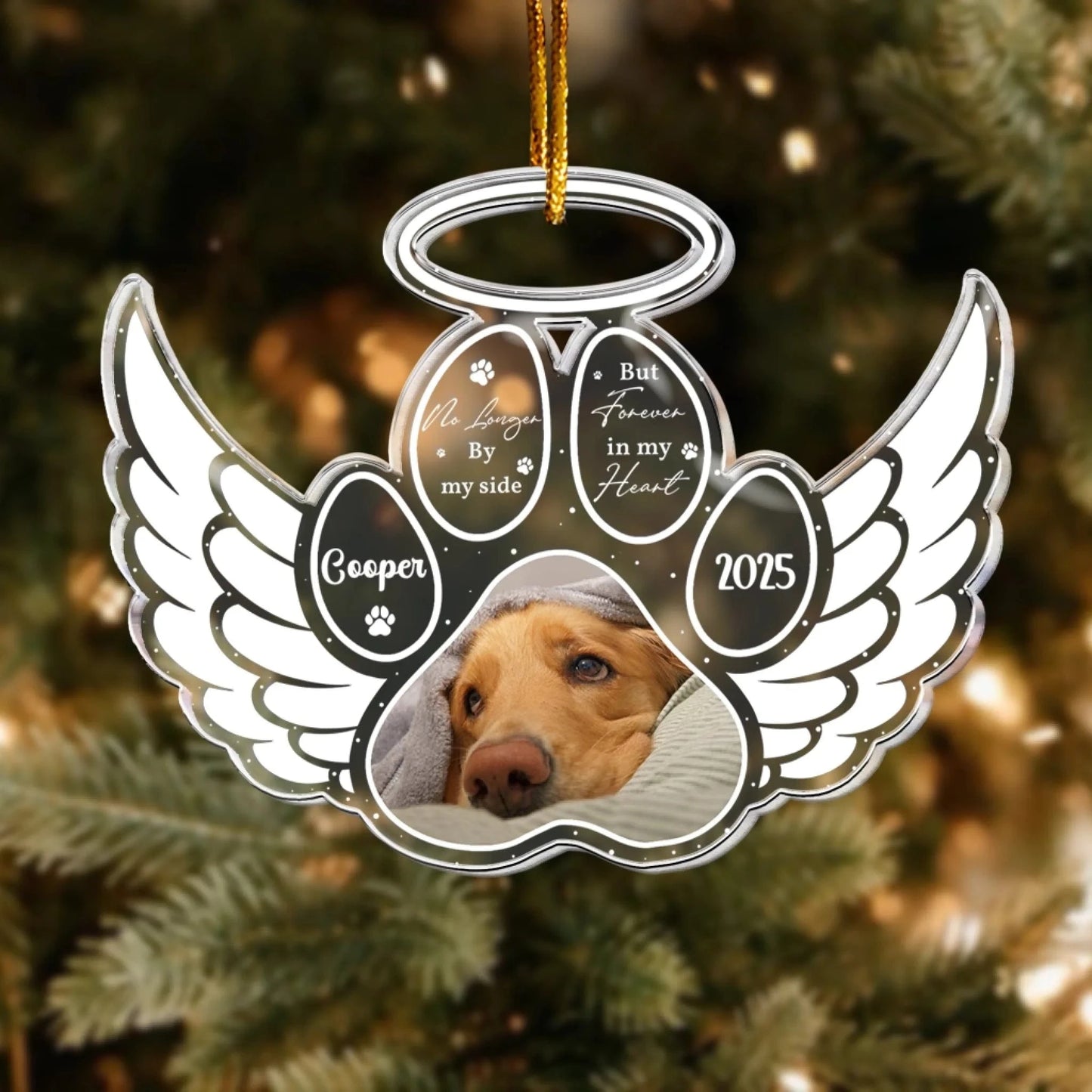 Personalized Ornaments No Longer By My Side But Forever In My Heart - Personalized Acrylic Photo Ornament