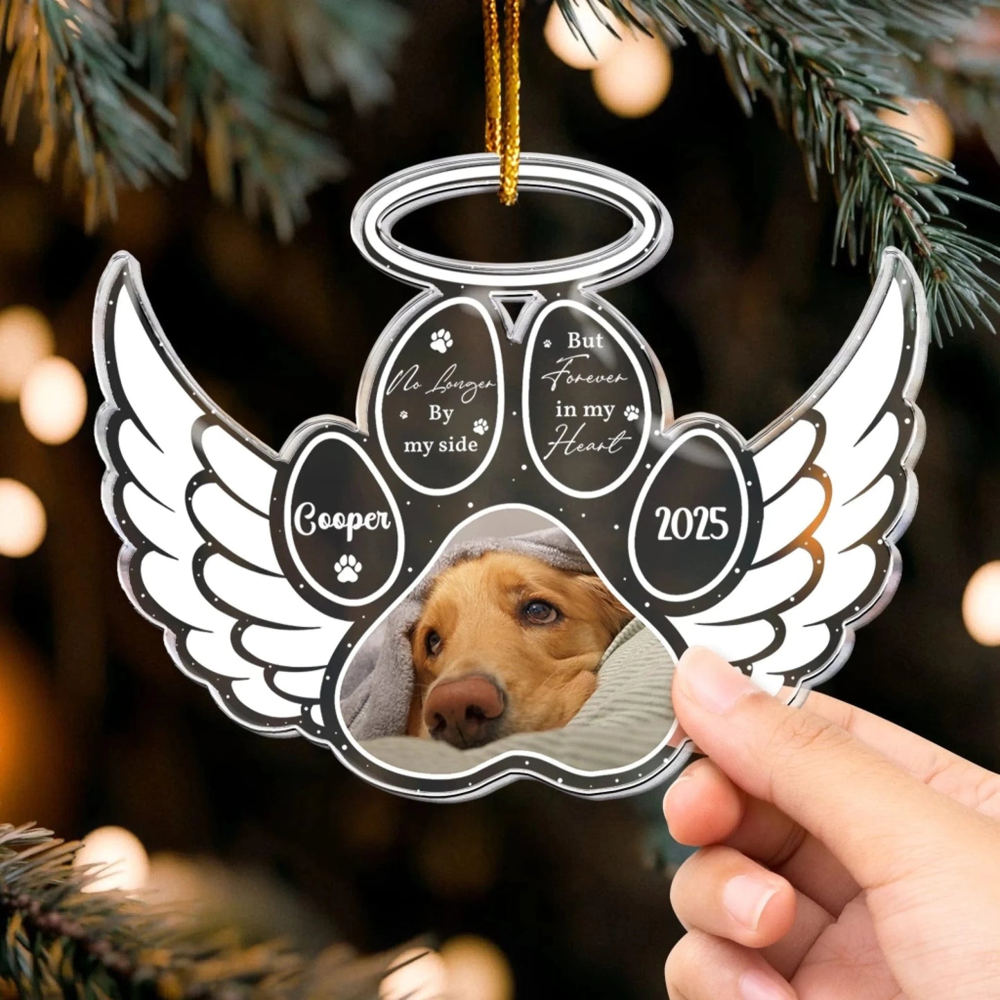 Personalized Ornaments No Longer By My Side But Forever In My Heart - Personalized Acrylic Photo Ornament