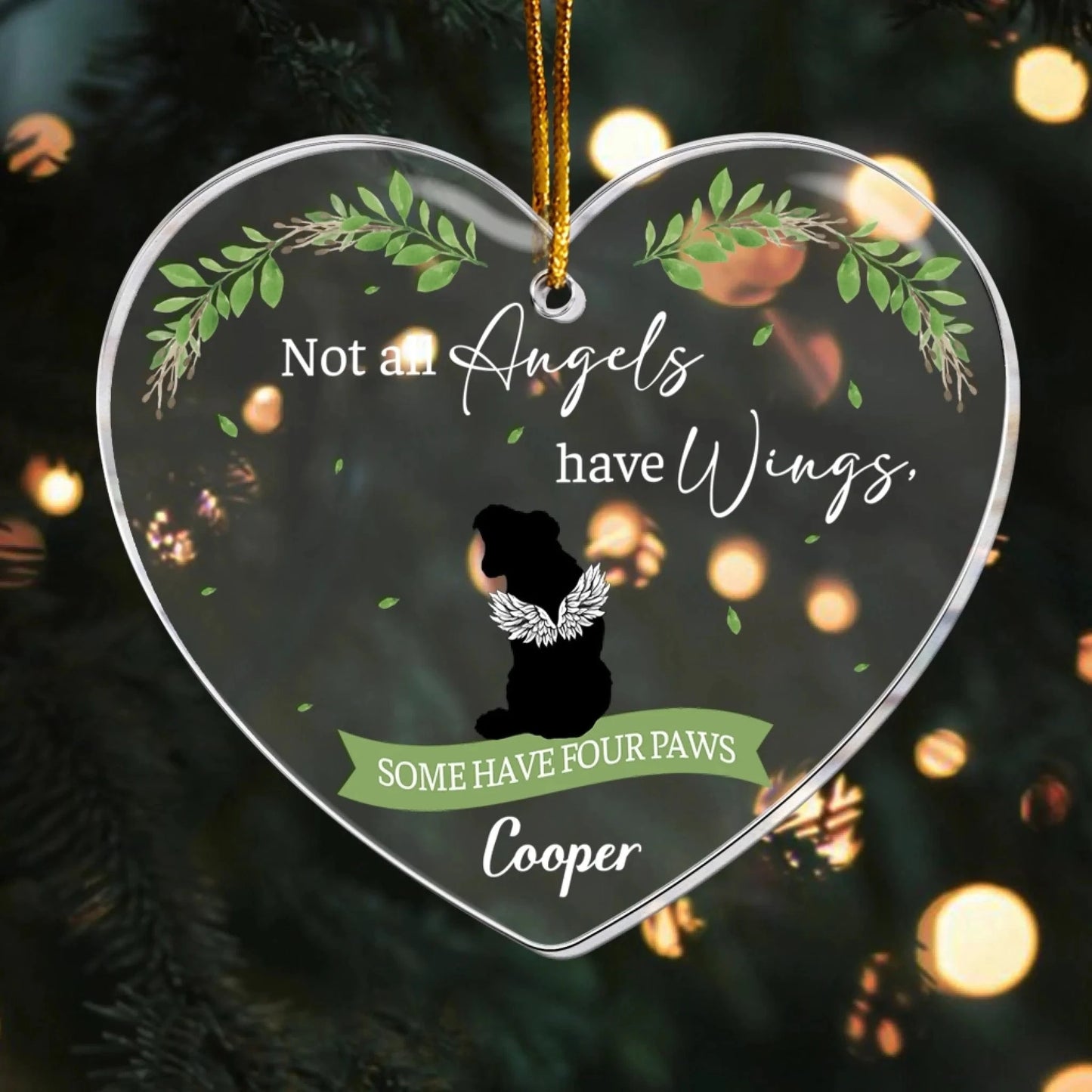 Personalized Ornaments Not All Angels Have Wings, Loss Of Pet - Personalized Acrylic Dog Ornament