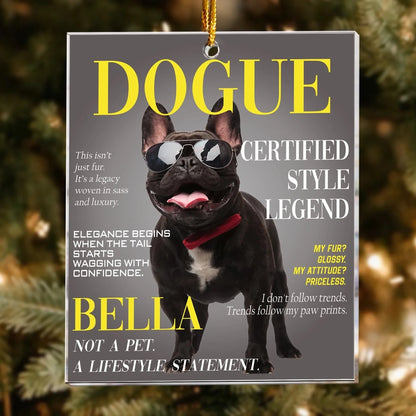 Personalized Ornaments Dogue Magazine, Custom Pet Portrait - Personalized Acrylic Photo Ornament