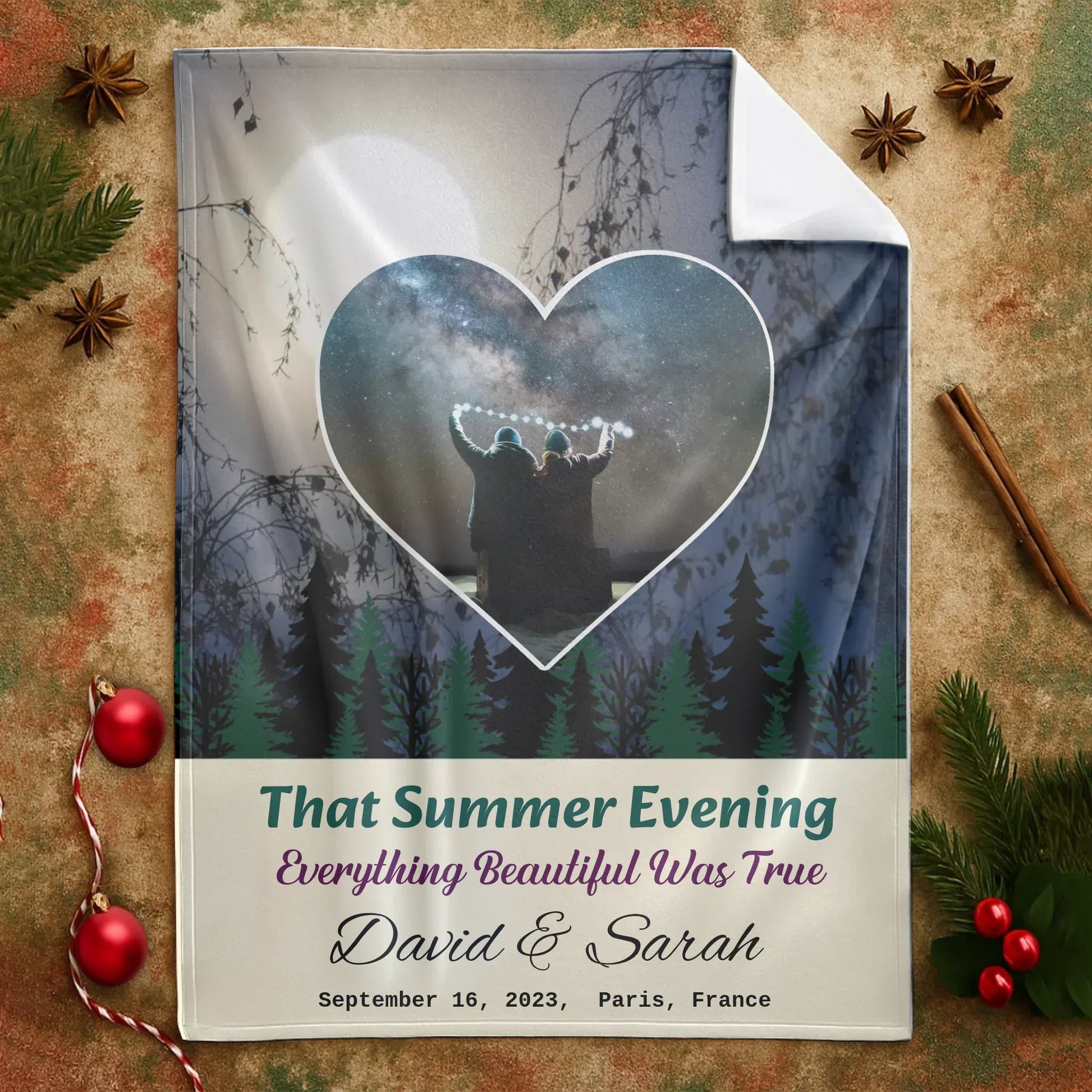 Personalized Blankets That Summer Evening Everything Beautiful Was True - Personalized Couple Anniversary Custom Blanket
