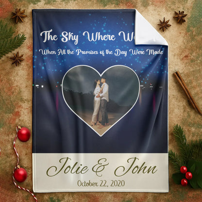 Personalized Blankets The Sky Where We Met - Personalized Couple Anniversary Custom Blanket