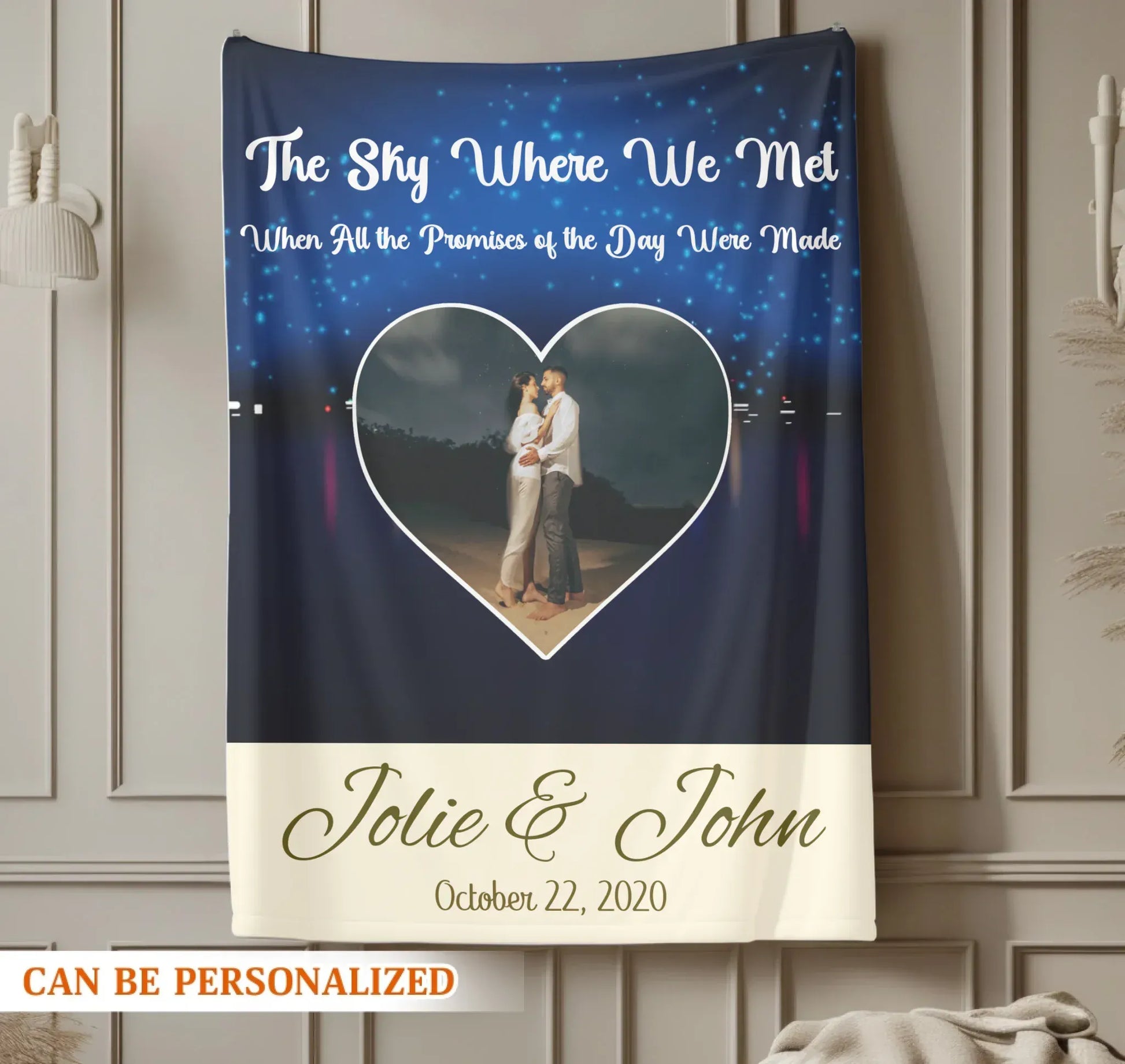 Personalized Blankets The Sky Where We Met - Personalized Couple Anniversary Custom Blanket