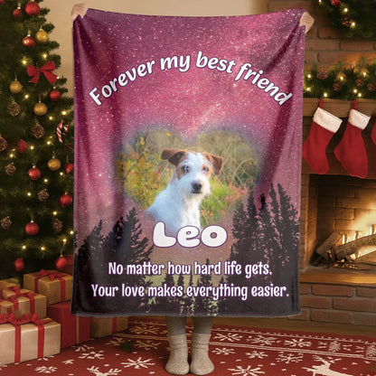 Personalized Blankets Blanket Product DMT / White / 30x40in / 76x101cm Forever My Best Friend - Personalized Pet Lover Photo Custom Blanket