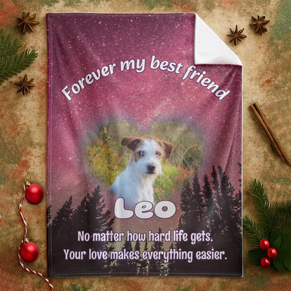 Personalized Blankets Forever My Best Friend - Personalized Pet Lover Photo Custom Blanket