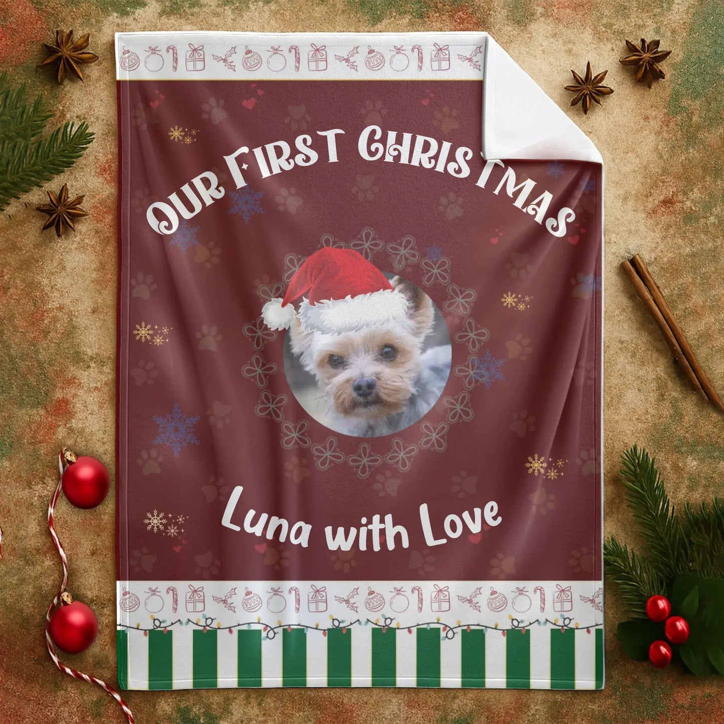 Personalized Blankets Our First Christmas Together - Personalized Pet Lover Photo Custom Blanket