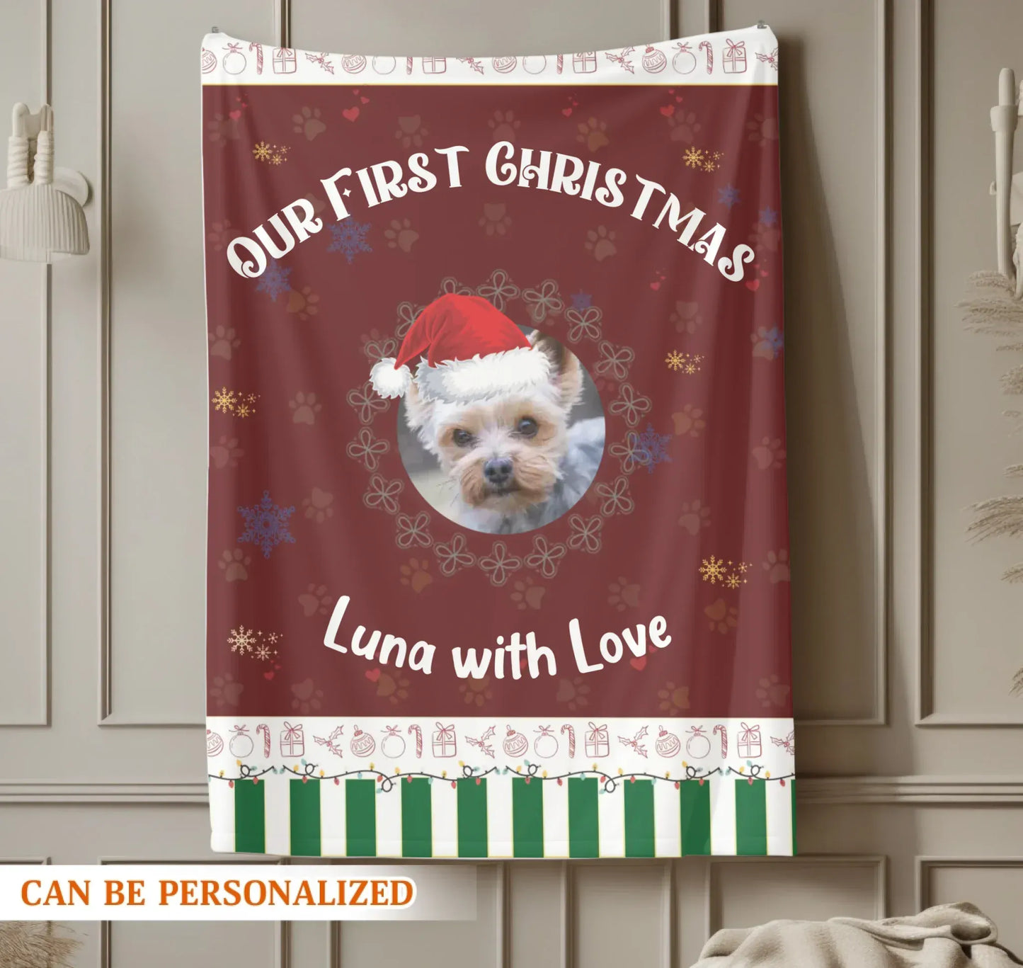 Personalized Blankets Our First Christmas Together - Personalized Pet Lover Photo Custom Blanket