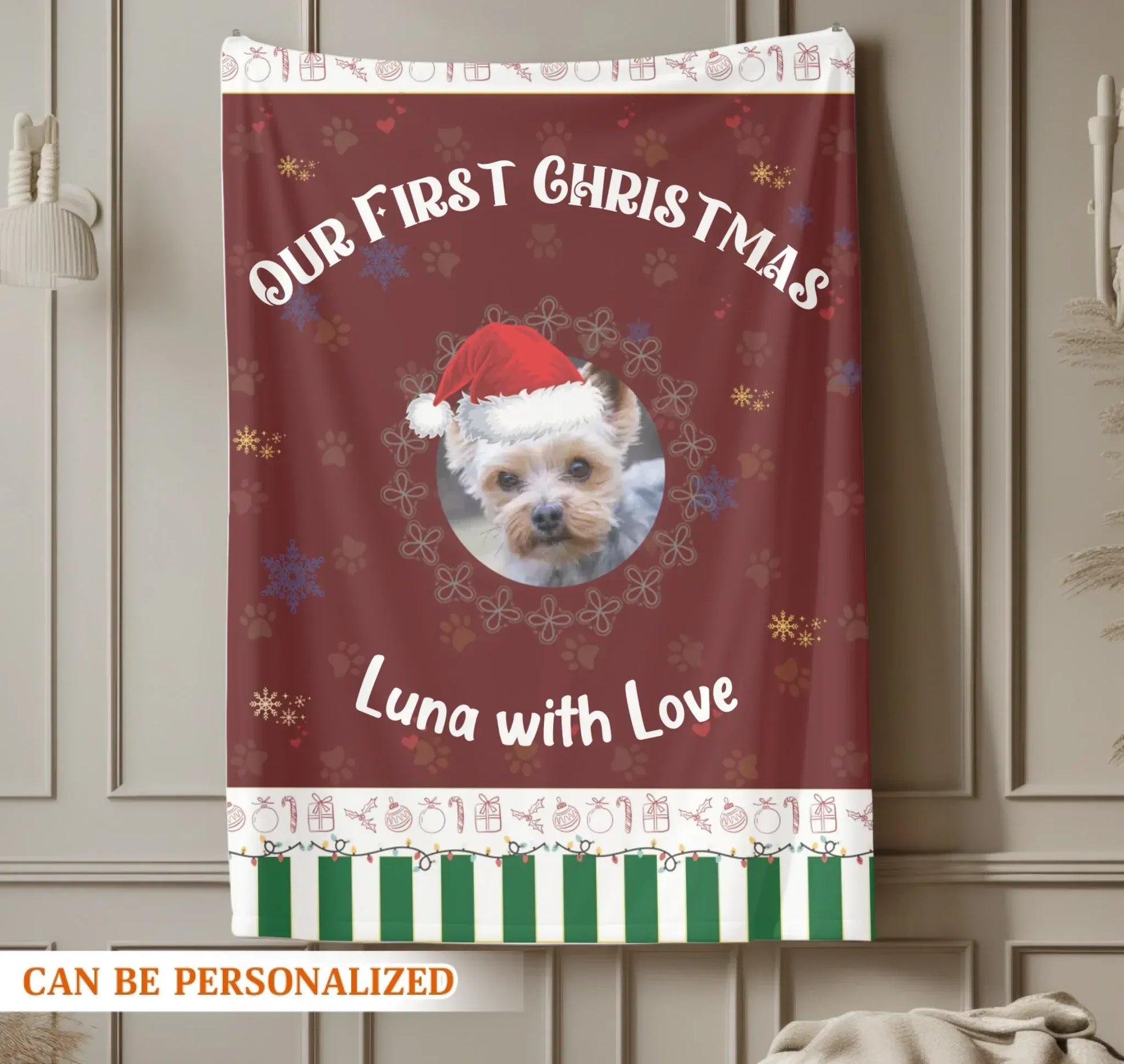 Personalized Blankets Our First Christmas Together - Personalized Pet Lover Photo Custom Blanket