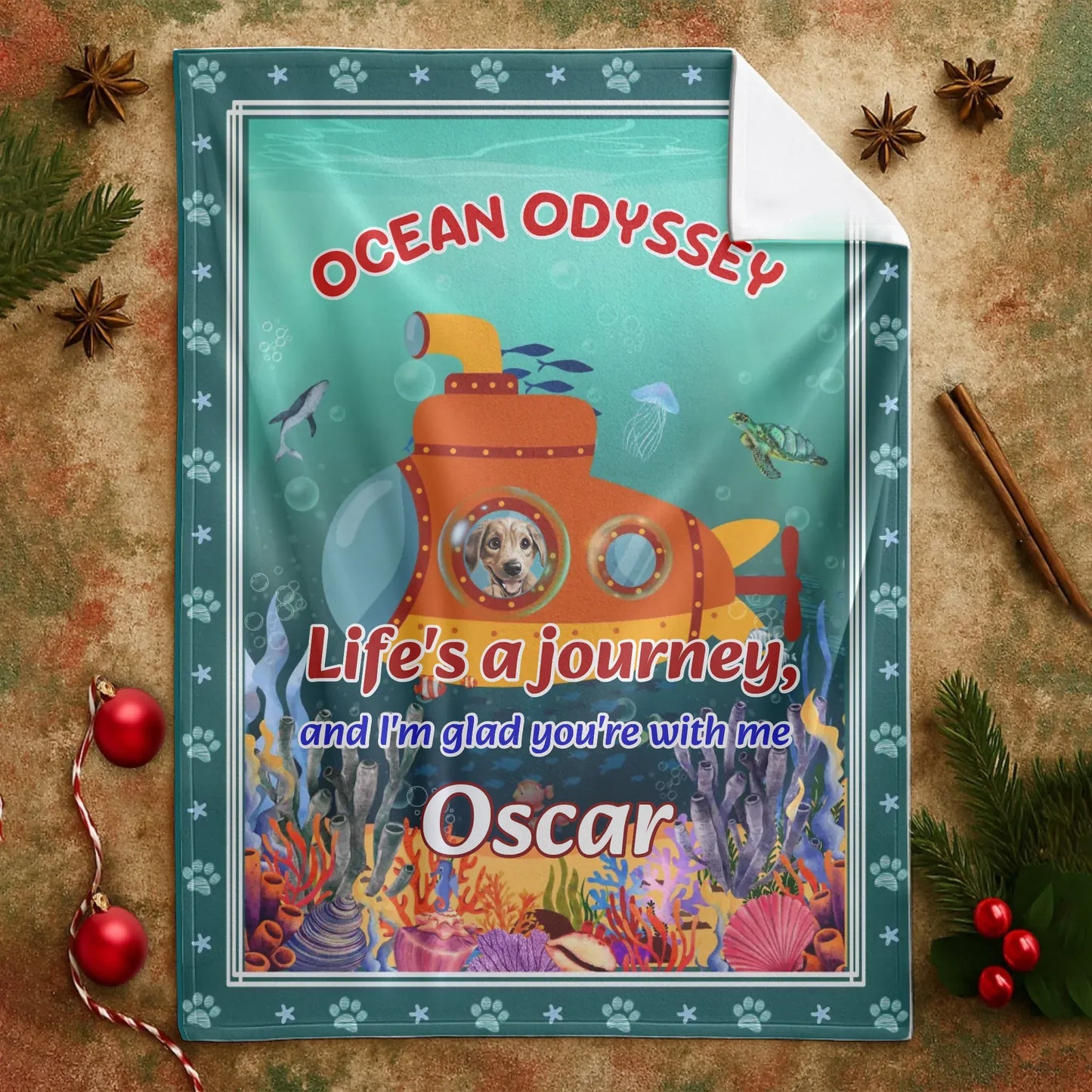 Personalized Blankets Adventure Awaits Always By Your Side - Personalized Pet Lovers Photo Custom Blanket