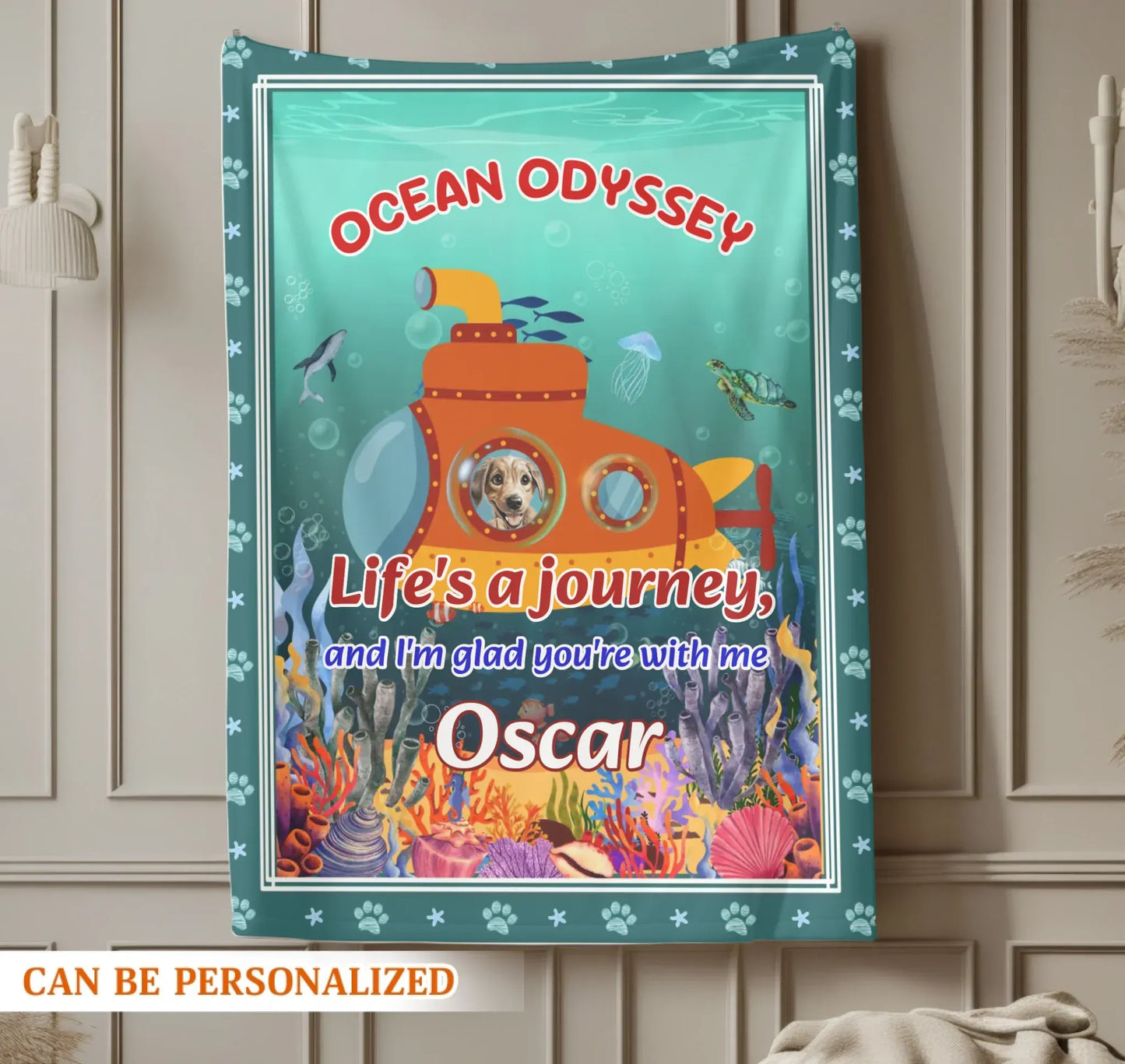 Personalized Blankets Adventure Awaits Always By Your Side - Personalized Pet Lovers Photo Custom Blanket