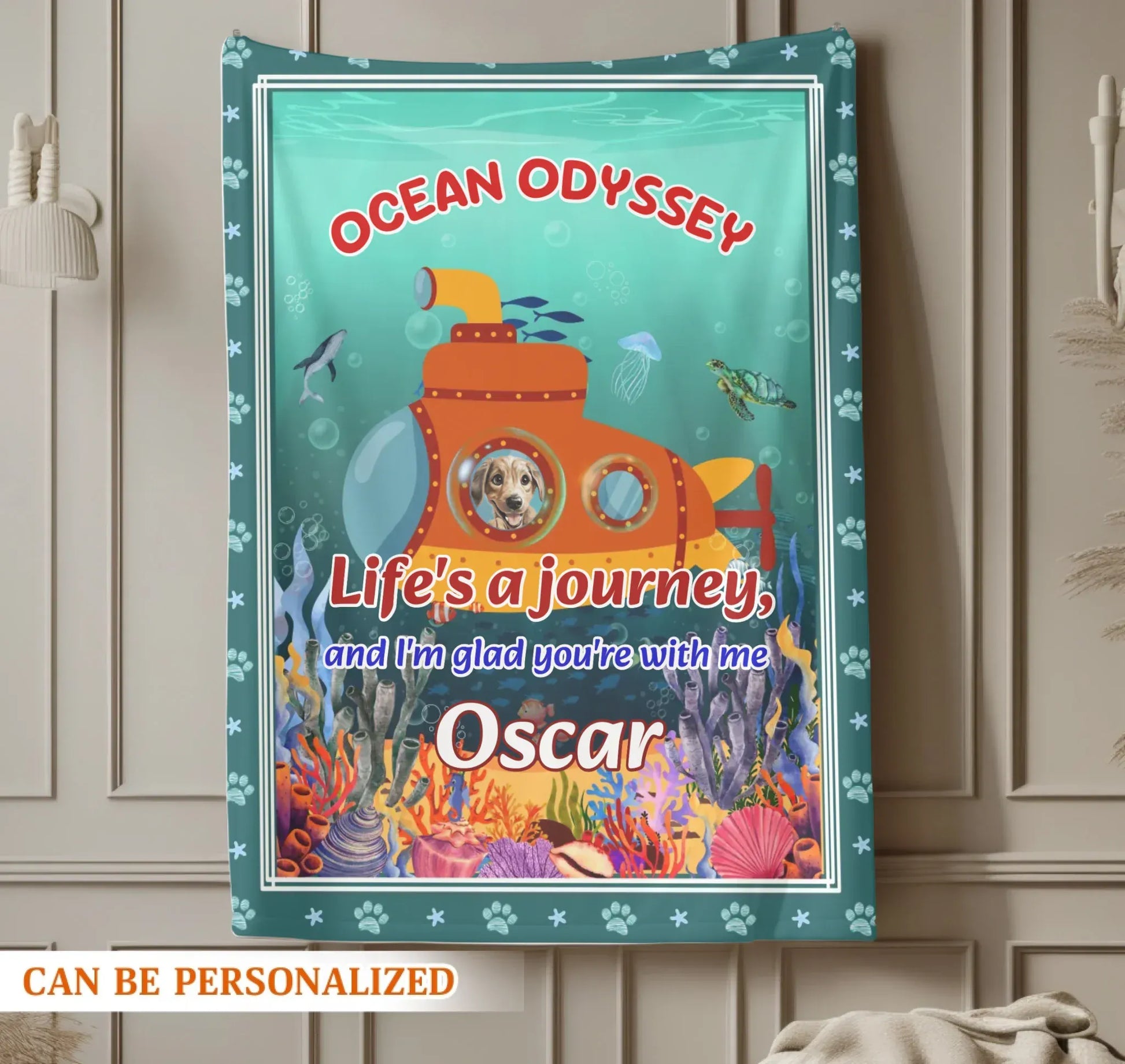 Personalized Blankets Adventure Awaits Always By Your Side - Personalized Pet Lovers Photo Custom Blanket