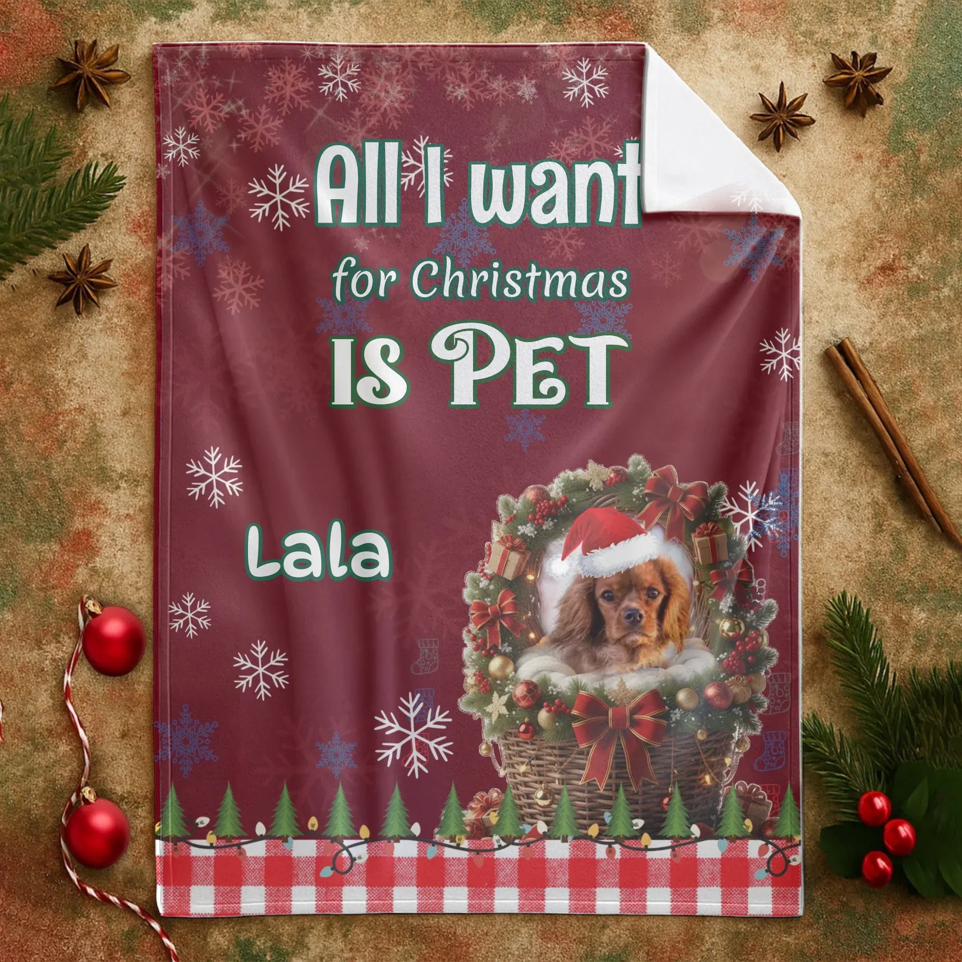 Personalized Blankets All I Want For Christmas Is Pet - Personalized Pet Lovers Photo Custom Blanket