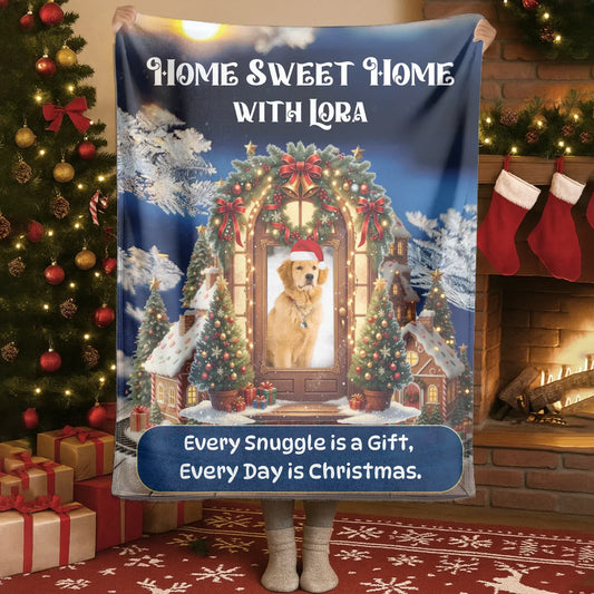 Personalized Blankets Blanket Product DMT / White / 30x40in / 76x101cm Home Sweet Home With You - Personalized Pet Lovers Photo Custom Blanket