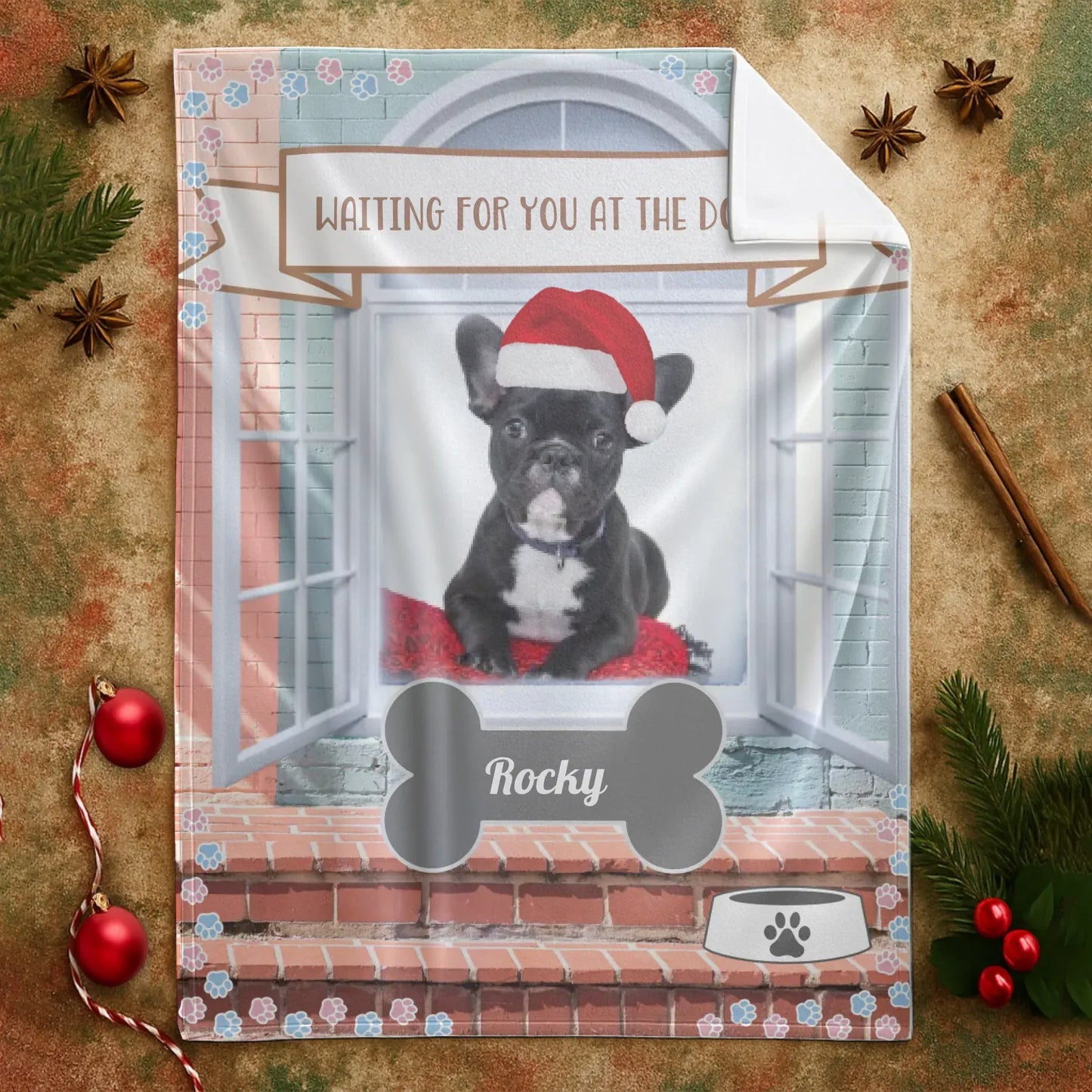 Personalized Blankets Waiting For You At The Door - Personalized Dog Lovers Photo Custom Blanket