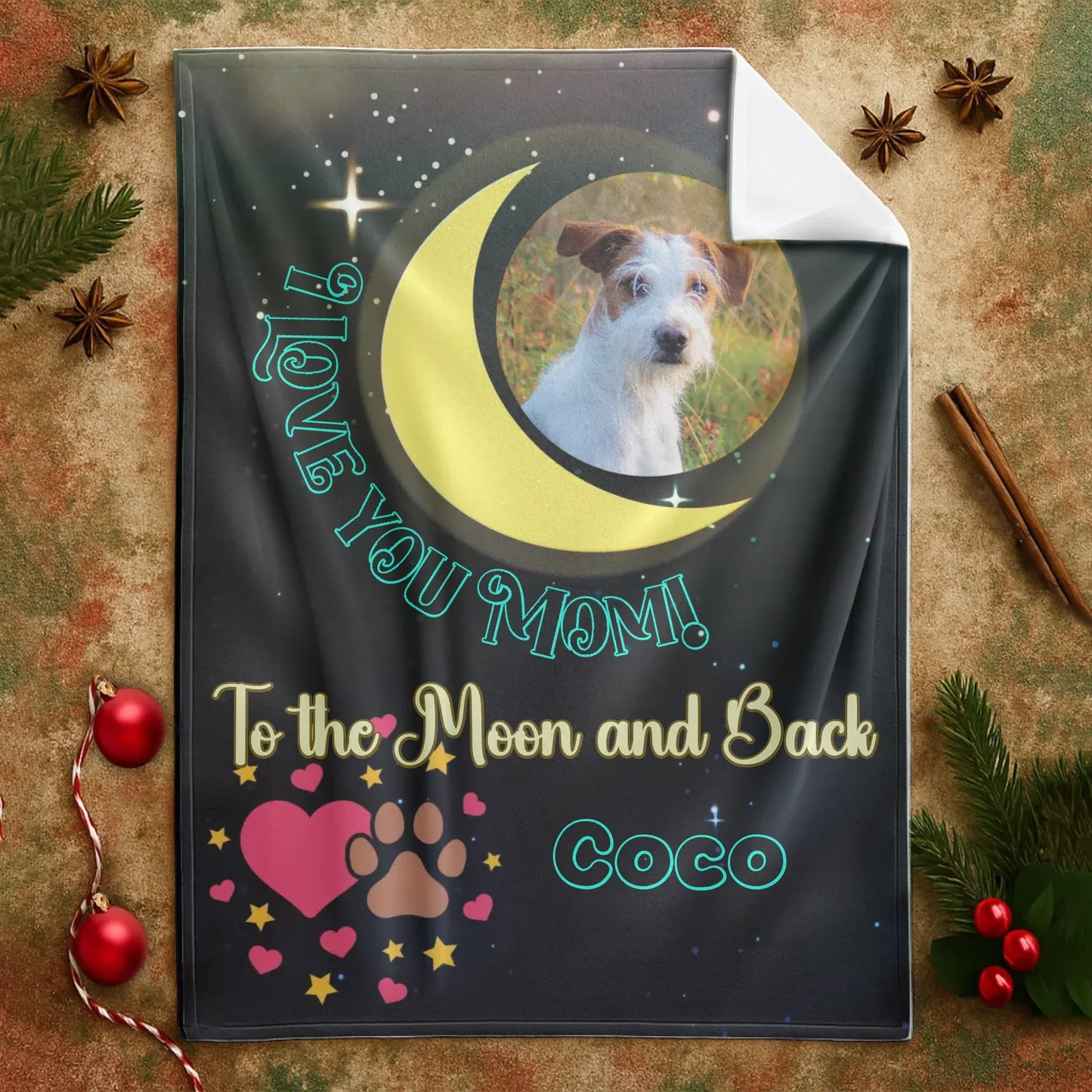 Personalized Blankets Love You To The Moon And Back - Personalized Dog Lovers Photo Custom Blanket