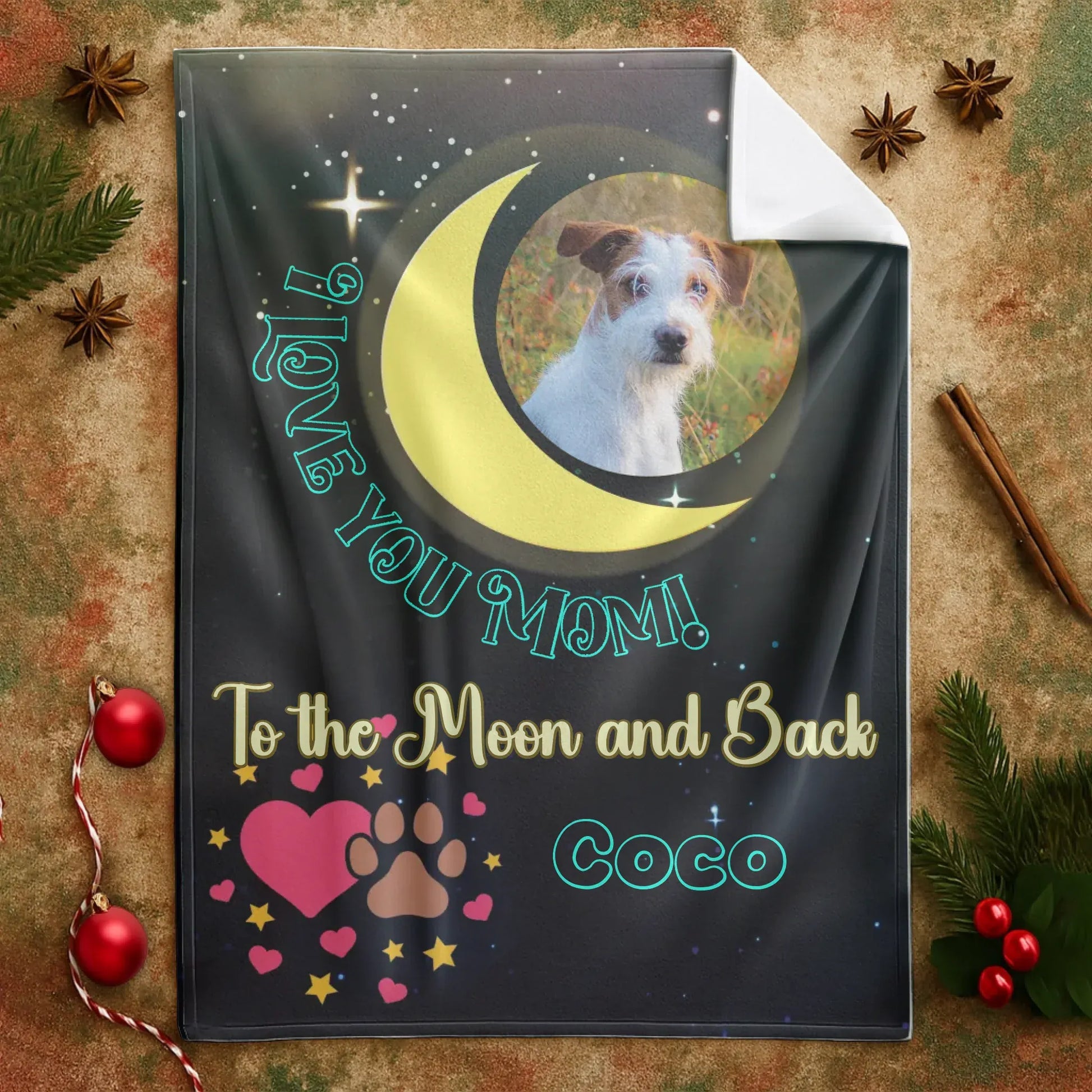 Personalized Blankets Love You To The Moon And Back - Personalized Dog Lovers Photo Custom Blanket