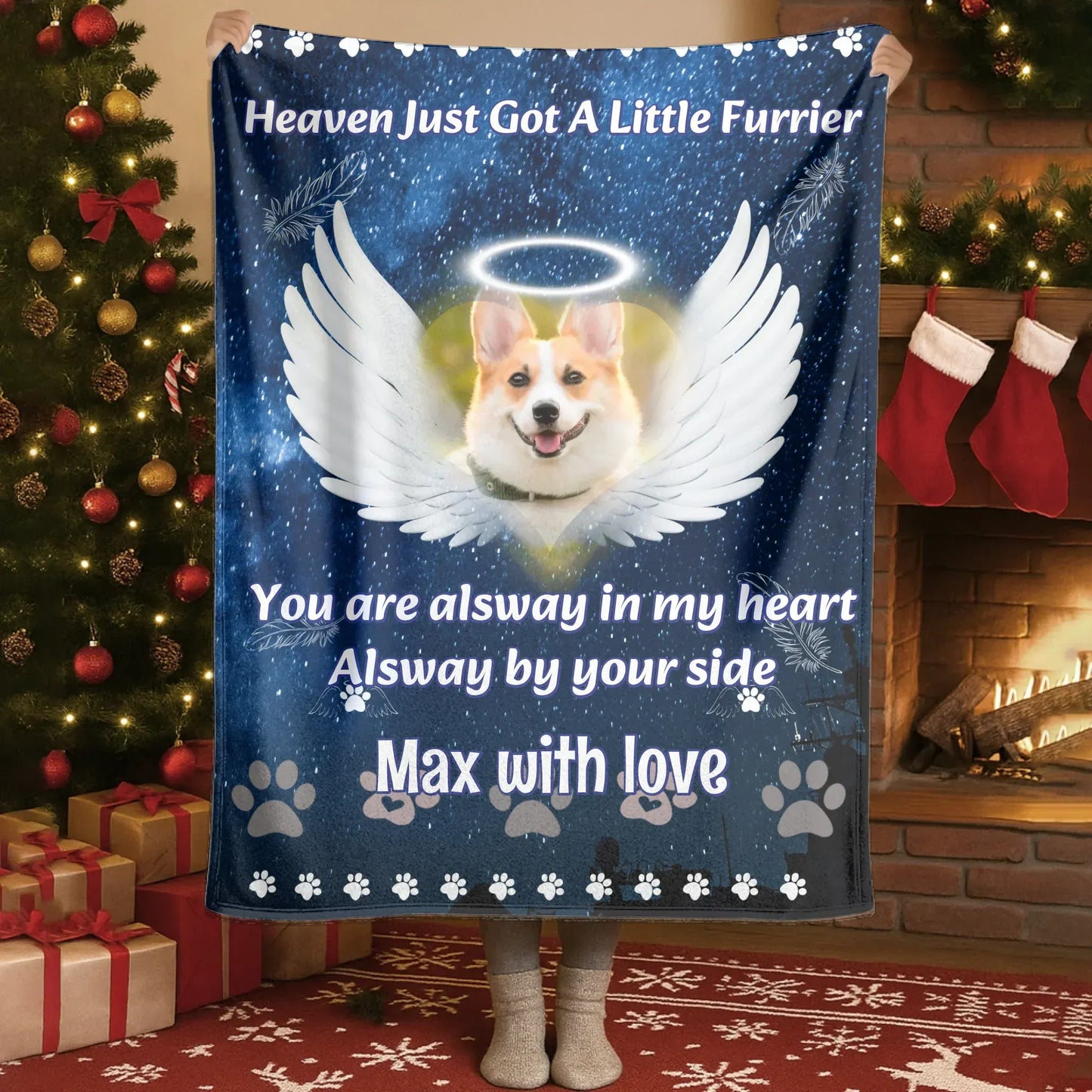 Personalized Blankets Blanket Product DMT / White / 30x40in / 76x101cm You Are Alway In My Heart - Personalized Memorial Dog Photo Custom Blanket