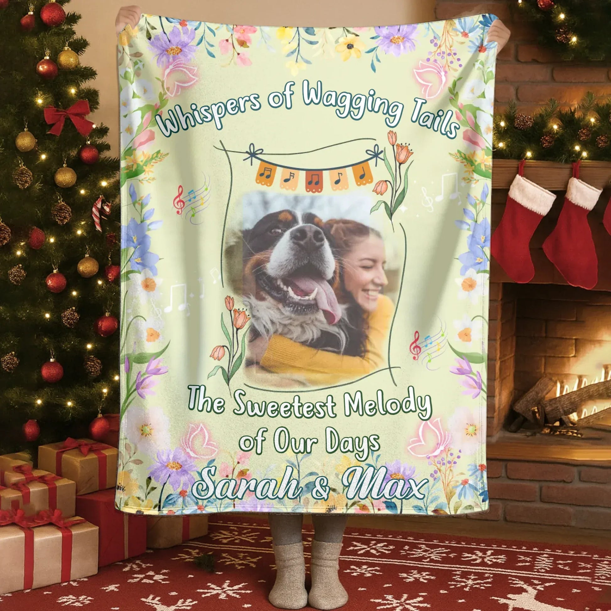 Personalized Blankets Blanket Product DMT / White / 30x40in / 76x101cm Whispers Of Wagging Tails - Personalized Pet Lovers Photo Custom Blanket