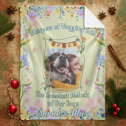 Personalized Blankets Whispers Of Wagging Tails - Personalized Pet Lovers Photo Custom Blanket