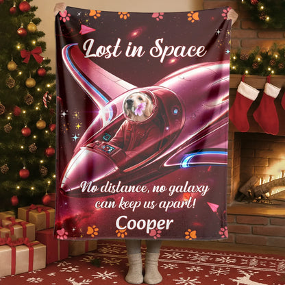 Personalized Blankets Blanket Product DMT / White / 30x40in / 76x101cm In My Pet Dream, We Lost In Space - Personalized Pet Lovers Photo Custom Blanket