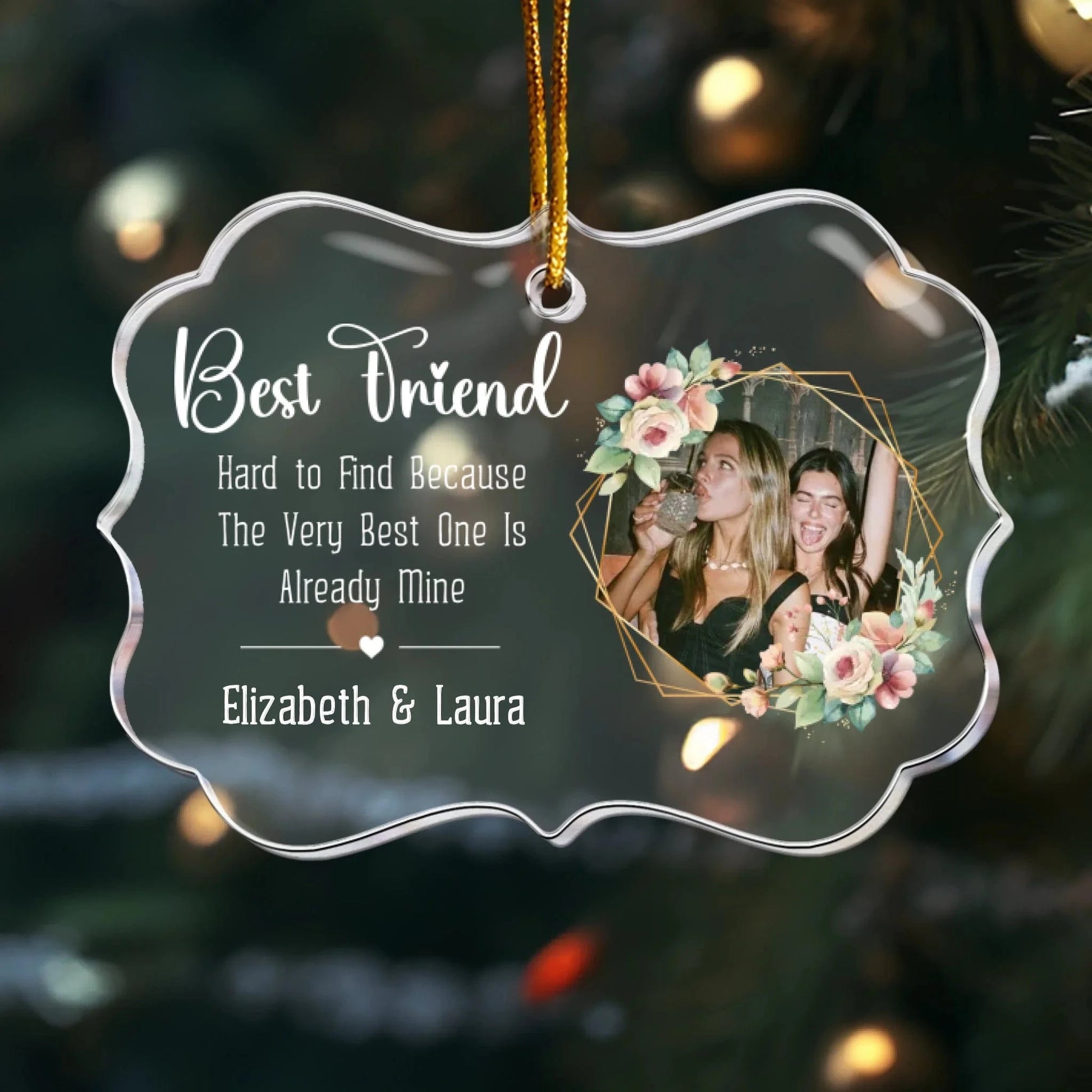 Ornament Acrylic / Glass / 3.5in / 8.9cm Best Friend She’s The Sister Destiny - Birthday Gift For Besties, BFF, Soul Sisters - Personalized Acrylic Photo Ornament