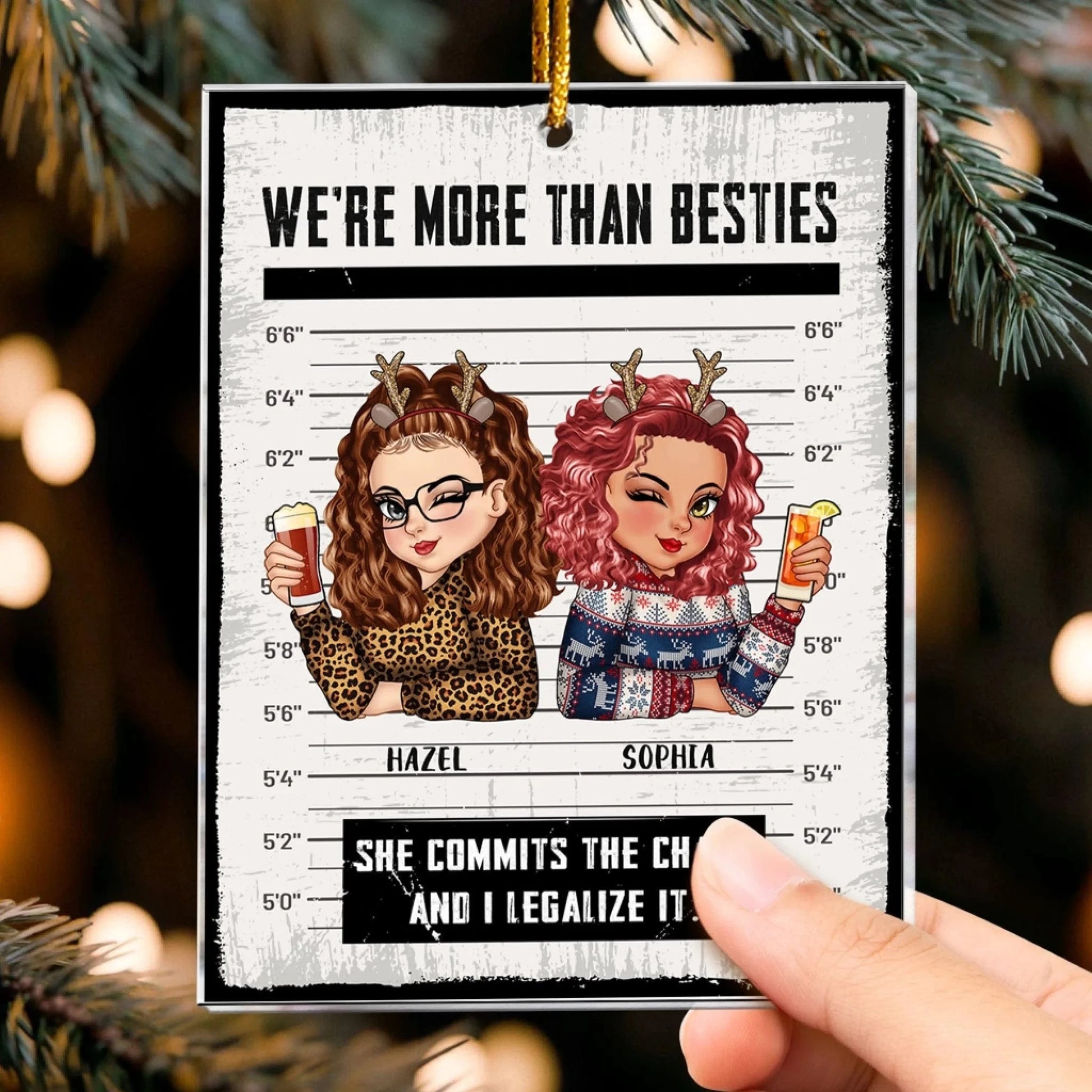 Partners In Crime - We’re More Than Besties - Personalized Acrylic Ornament